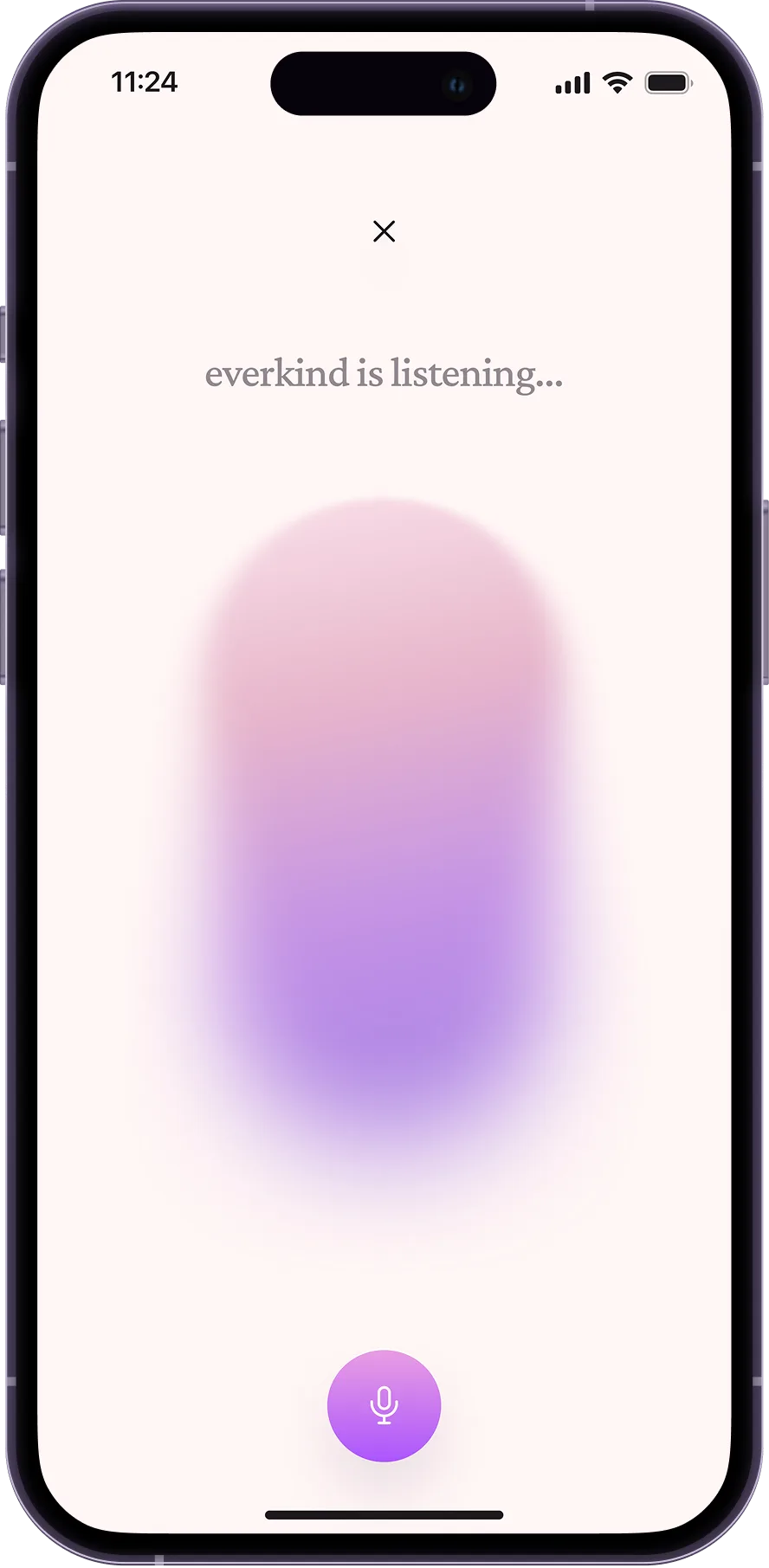 everkind voice mode — talk through your thoughts with an AI companion
